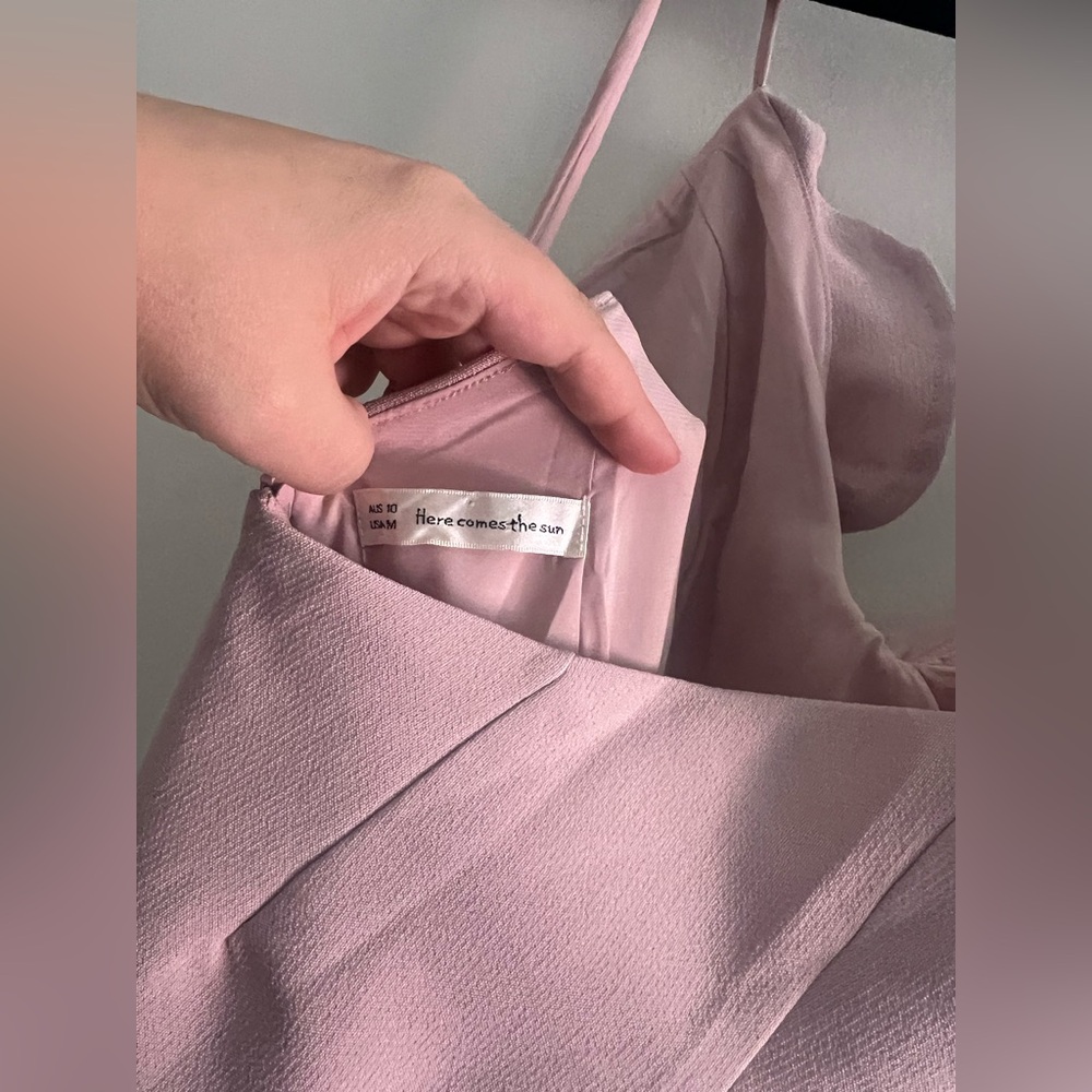 Blush Pink Ruffle Slip Dress | Women’s US Medium | Wedding Guest, Bridal, date - Picture 4 of 5